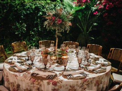 Decoración floral para mesas de boda en Murcia