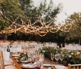 Guirnaldas de luces para bodas al aire libre